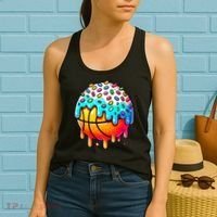 Ice Cream Basketball Drip  Basketball Stuff Women's Tank Top thumb 2