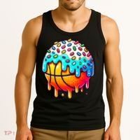 Ice Cream Basketball Drip  Basketball Stuff Tank Top thumb 3