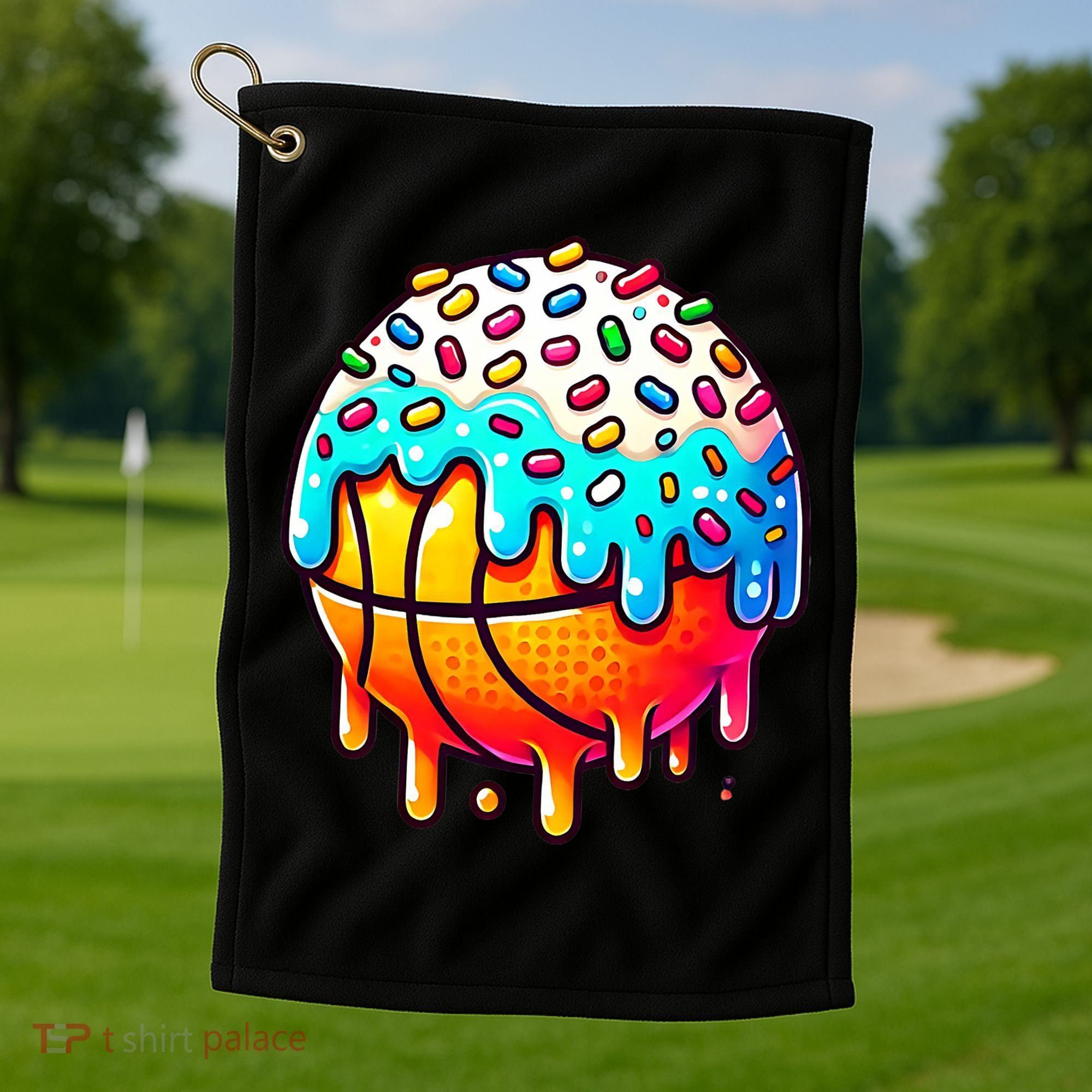 Ice Cream Basketball Drip  Basketball Stuff Golf Towel