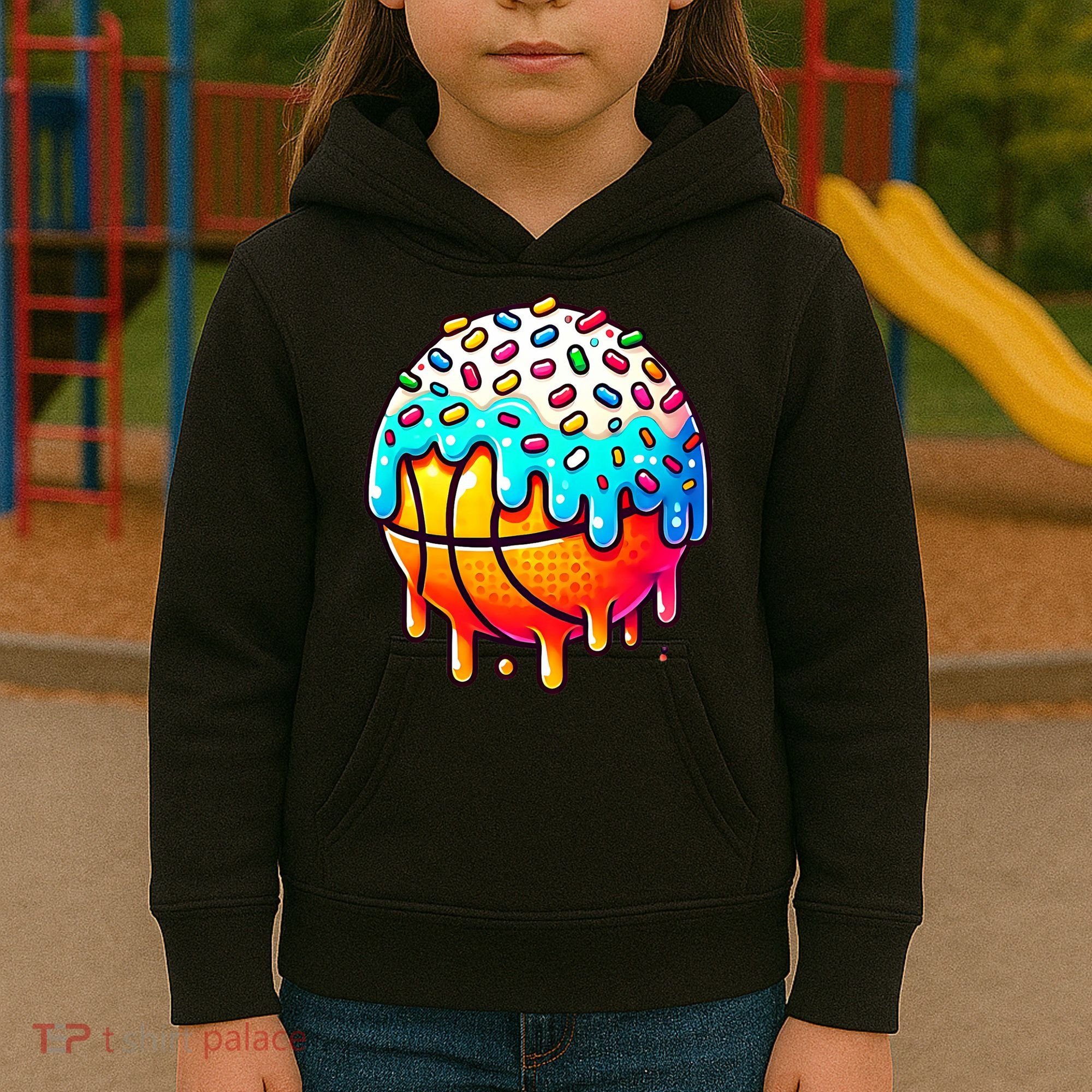 Ice Cream Basketball Drip  Basketball Stuff Kids Hoodie