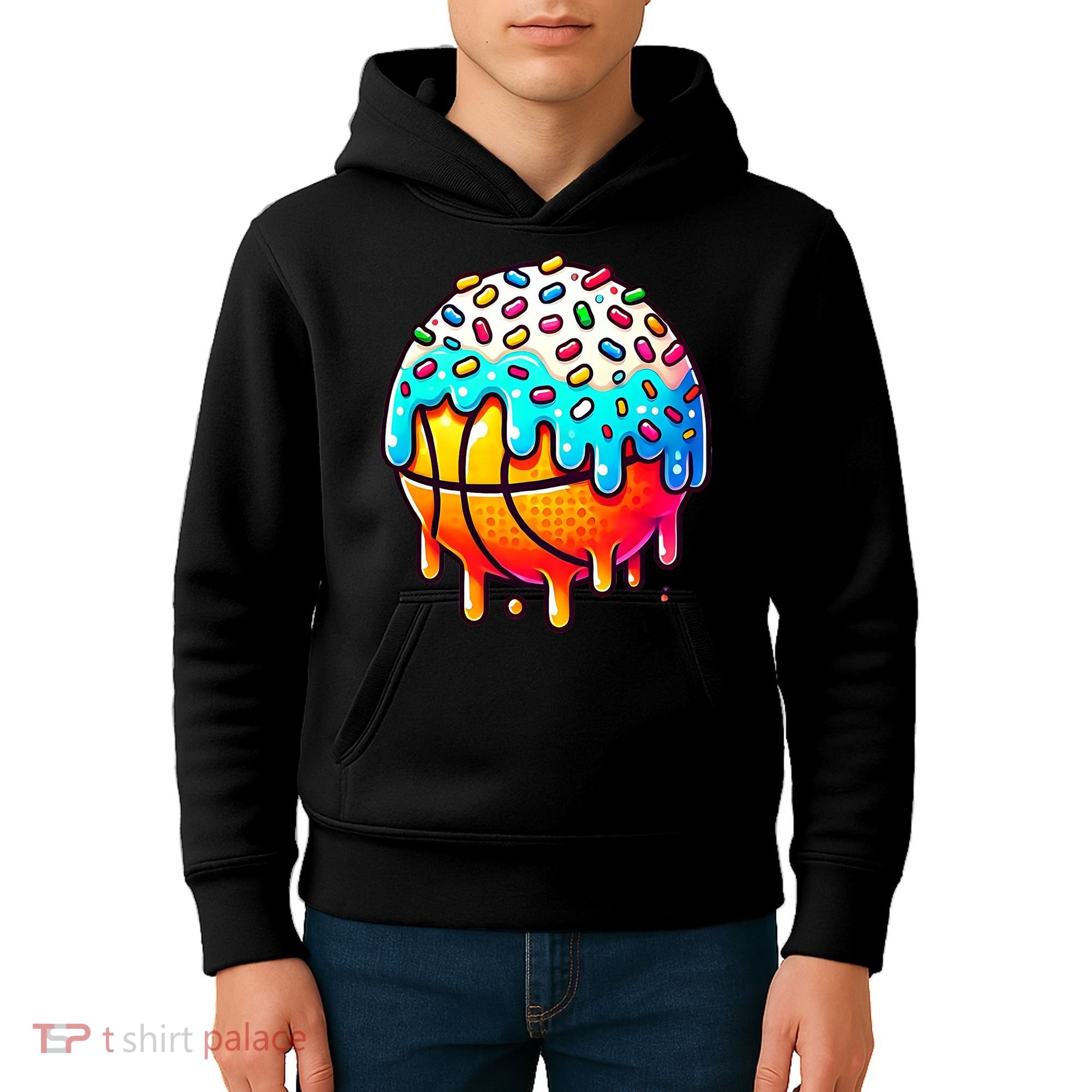 Ice Cream Basketball Drip  Basketball Stuff Kids Hoodie