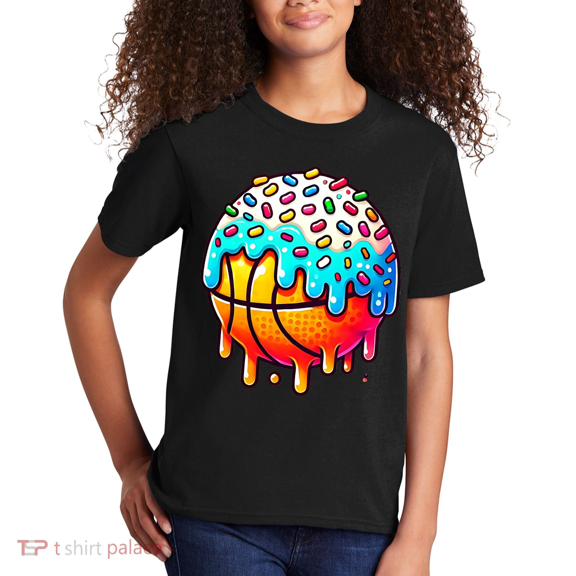 Ice Cream Basketball Drip  Basketball Stuff Kids T-Shirt