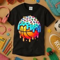 Ice Cream Basketball Drip  Basketball Stuff Kids T-Shirt thumb 3