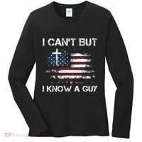 I CanT But I Know A Guy Jesus Cross Christian Believer Women's Long Sleeve Shirt thumb 0
