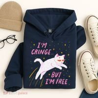 IM Cringe But IM Free Funny Hoodie thumb 4