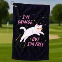 IM Cringe But IM Free Funny Golf Towel thumb 1