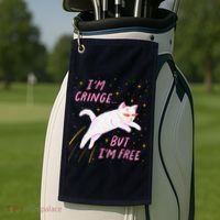 IM Cringe But IM Free Funny Golf Towel thumb 2