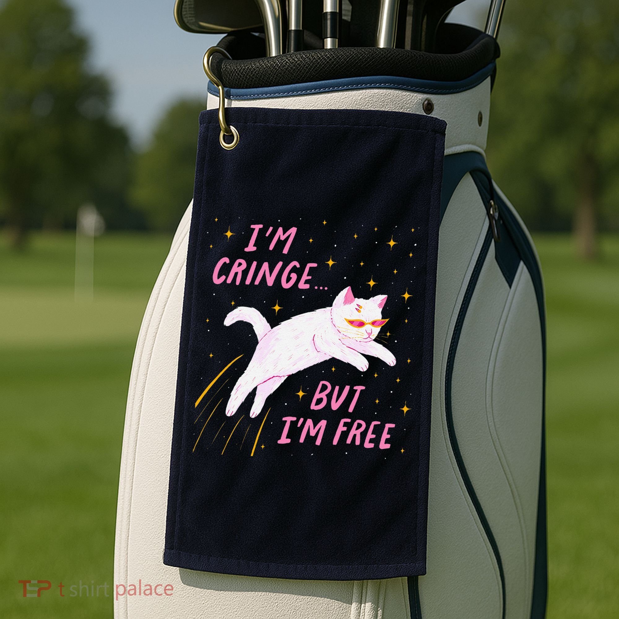 IM Cringe But IM Free Funny Golf Towel
