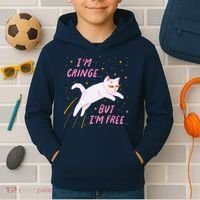 IM Cringe But IM Free Funny Kids Hoodie thumb 2