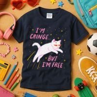IM Cringe But IM Free Funny Kids T-Shirt thumb 3