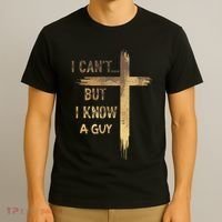 I CanT But I Know A Guy Jesus Cross Funny Christian T-Shirt thumb 3