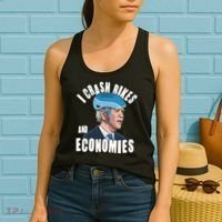 I Crash Bikes And Economies Anti Biden Women's Tank Top thumb 2