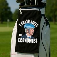 I Crash Bikes And Economies Anti Biden Golf Towel thumb 2