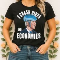 I Crash Bikes And Economies Anti Biden Women's T-Shirt thumb 2