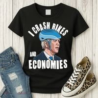 I Crash Bikes And Economies Anti Biden Women's T-Shirt thumb 3