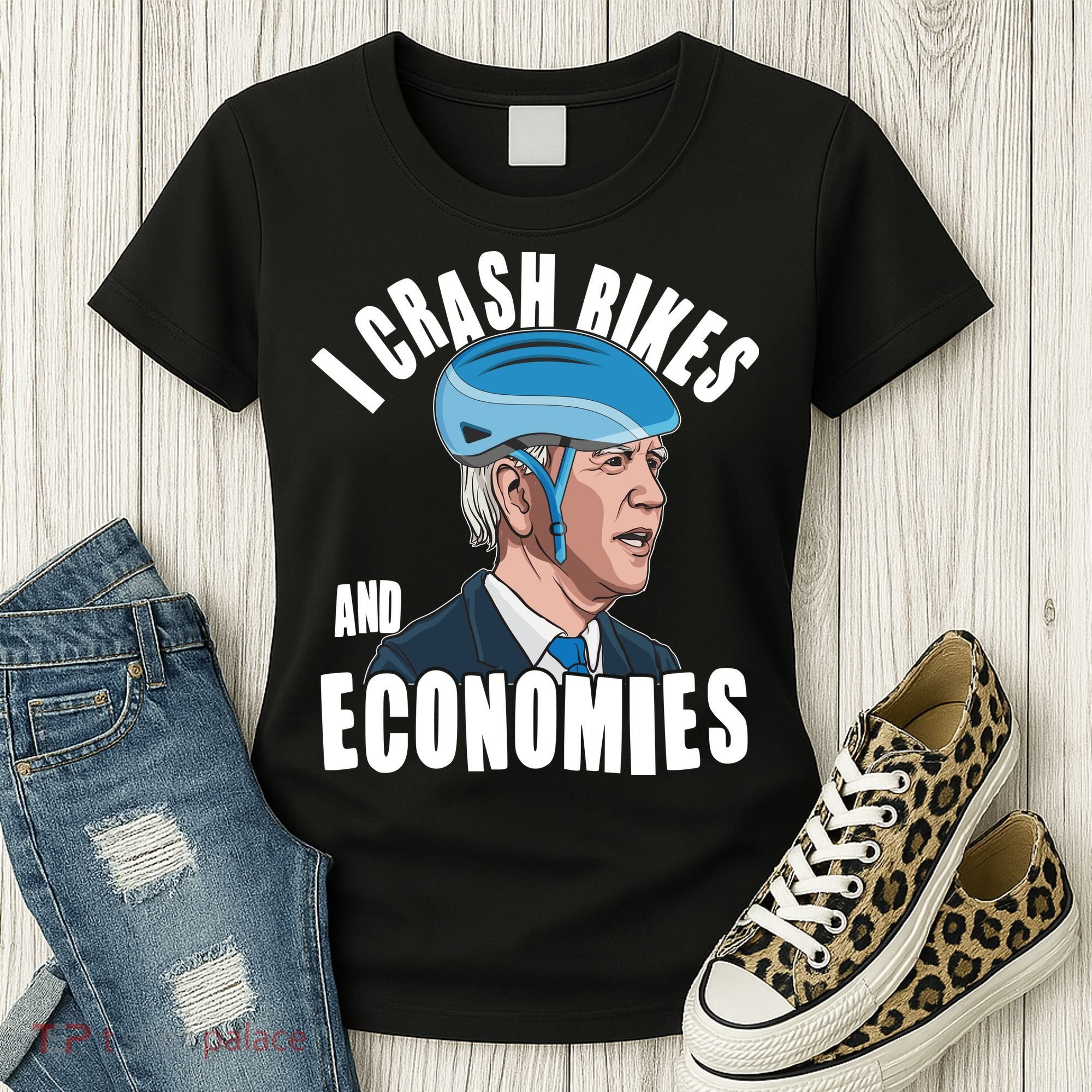 I Crash Bikes And Economies Anti Biden Women's T-Shirt