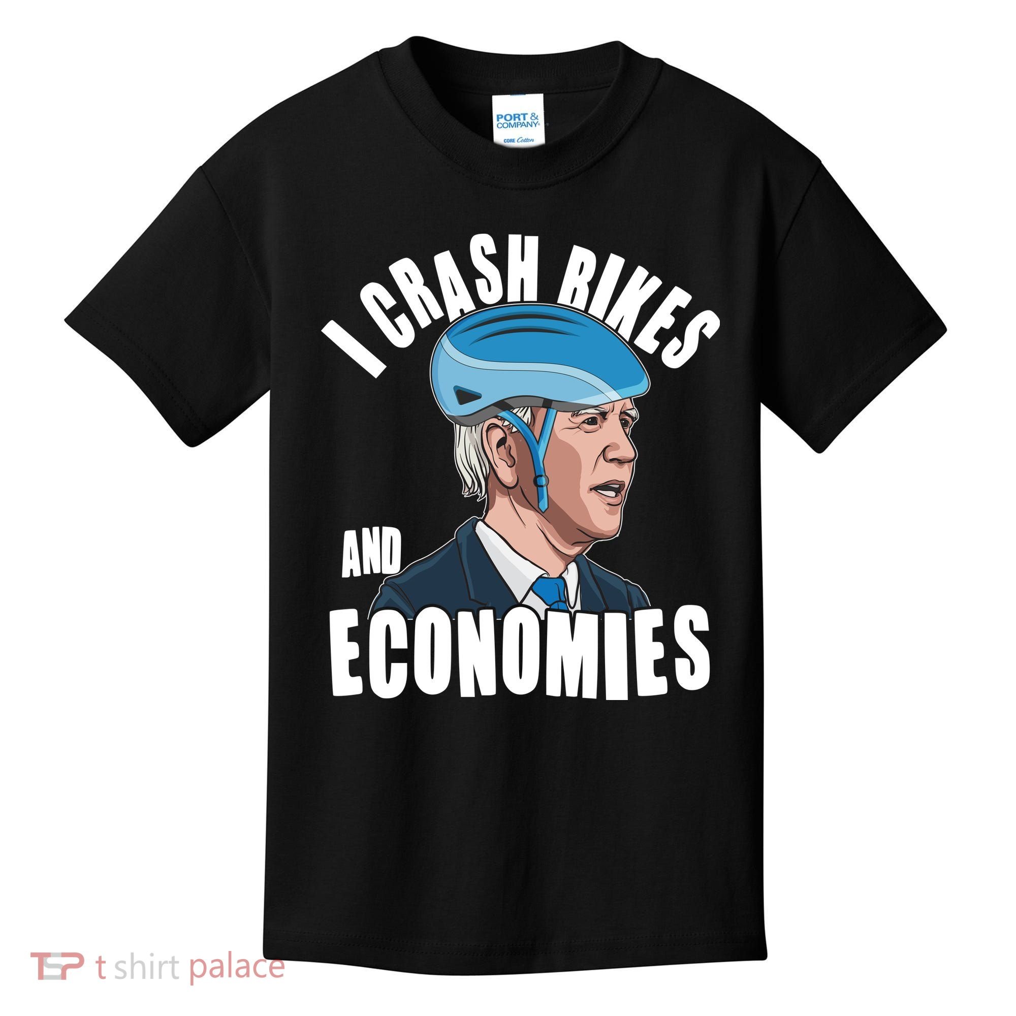 I Crash Bikes And Economies Anti Biden Kids T-Shirt