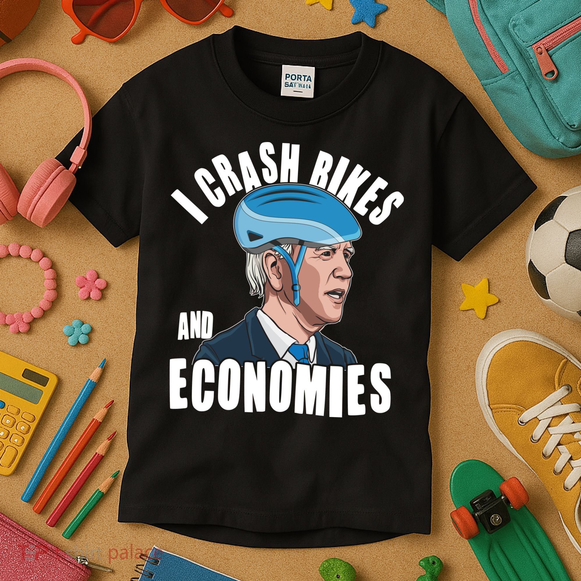 I Crash Bikes And Economies Anti Biden Kids T-Shirt