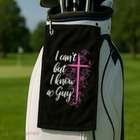 I CanT But I Know A Guy Jesus Cross Funny Christian Golf Towel thumb 2