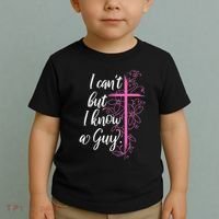 I CanT But I Know A Guy Jesus Cross Funny Christian Toddler T-Shirt thumb 2