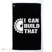 I Can Build That Woodworker Carpenter Funny Woodworking Gift Golf Towel thumb 0