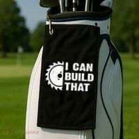 I Can Build That Woodworker Carpenter Funny Woodworking Gift Golf Towel thumb 2