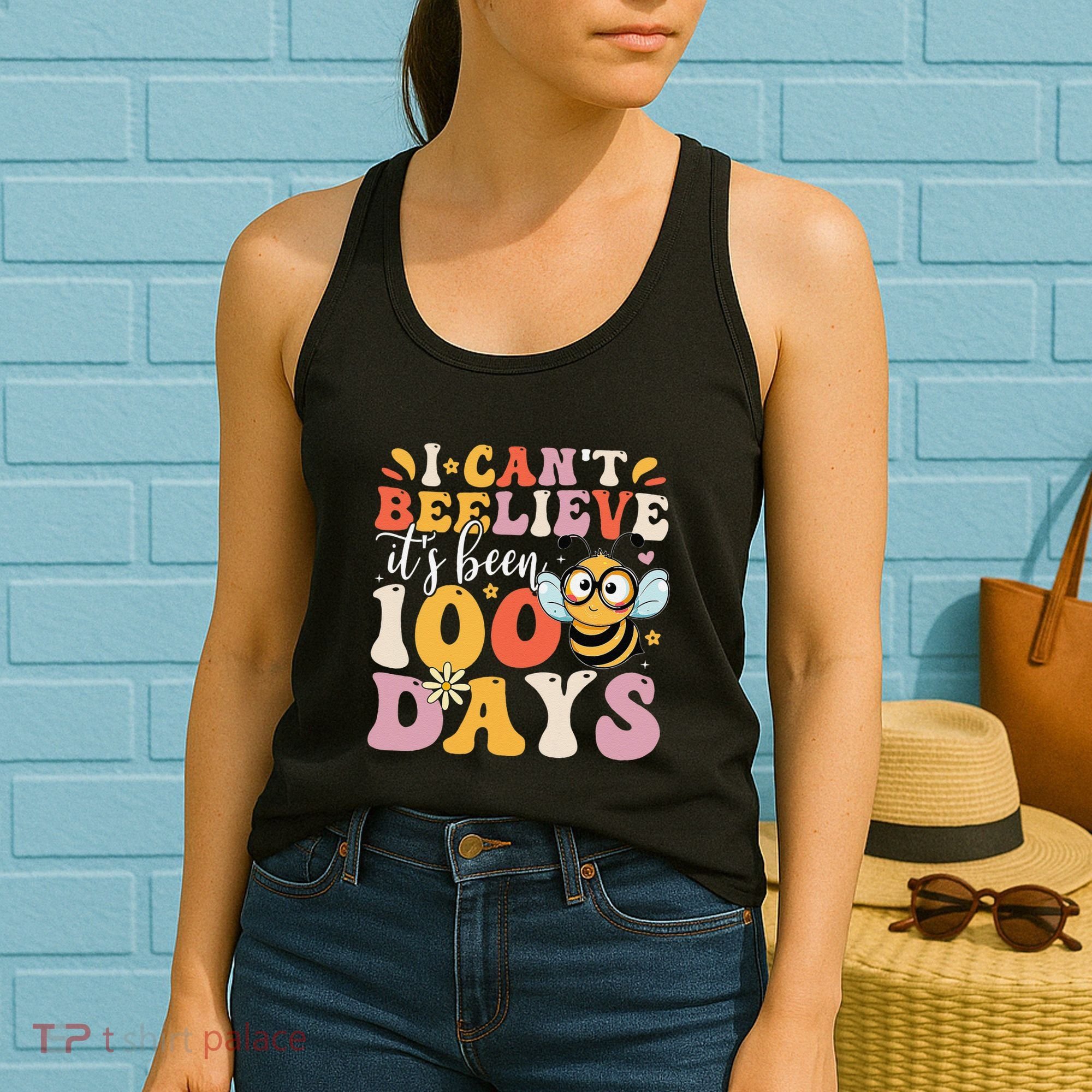 I CanT Believe Its Been 100 Days Funny 100 Days Smarter Bee Women's Tank Top