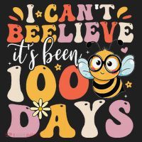 I CanT Believe Its Been 100 Days Funny 100 Days Smarter Bee Golf Towel thumb 3