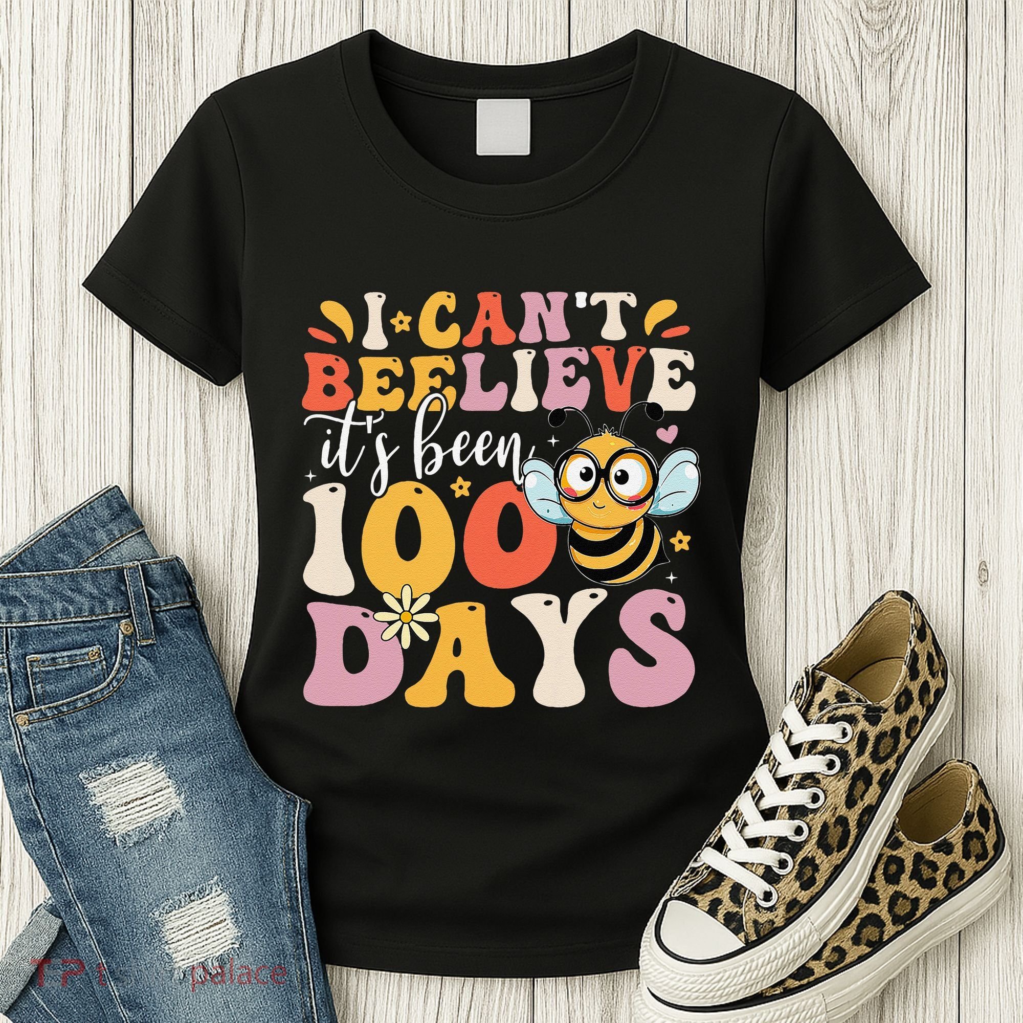 I CanT Believe Its Been 100 Days Funny 100 Days Smarter Bee Women's T-Shirt