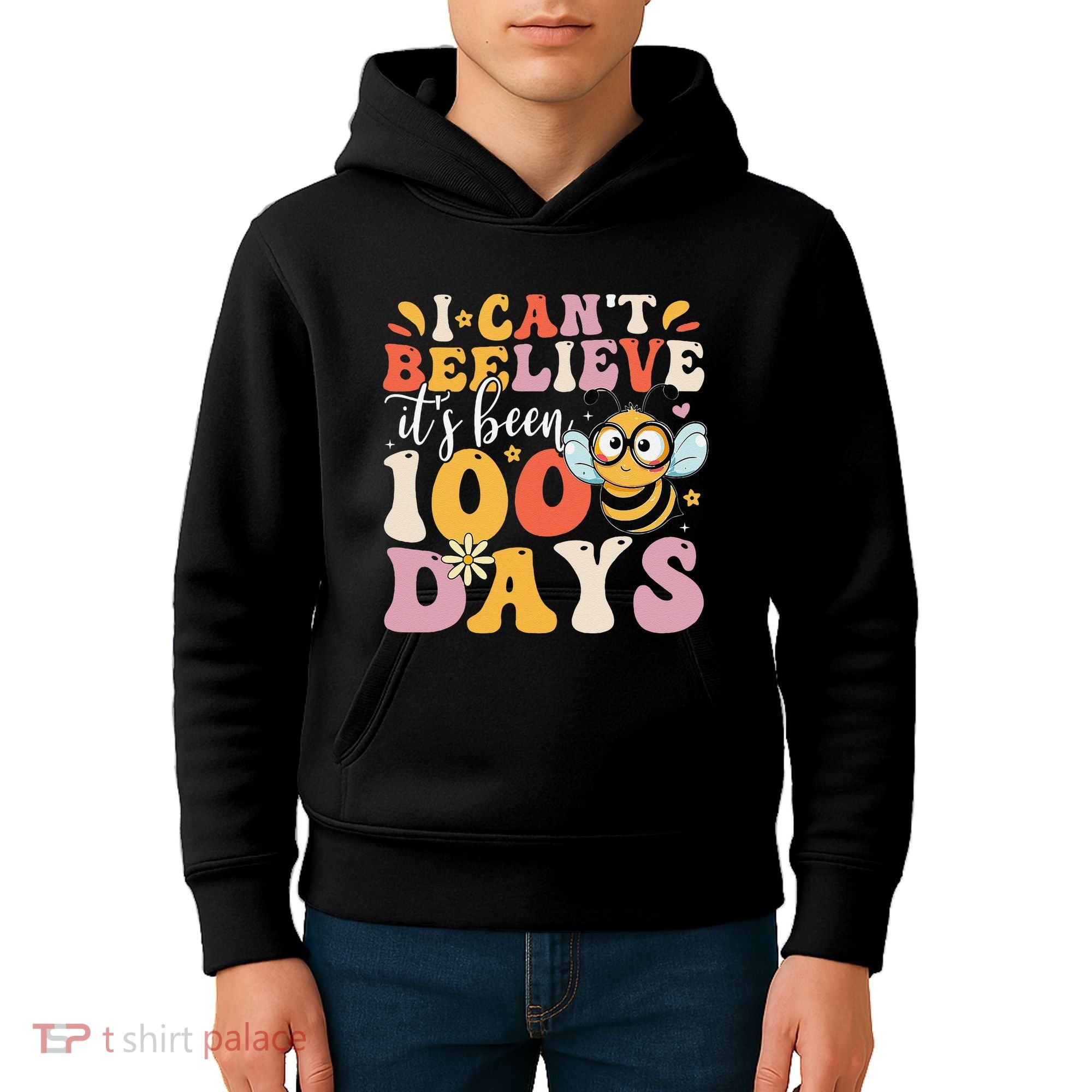 I CanT Believe Its Been 100 Days Funny 100 Days Smarter Bee Kids Hoodie