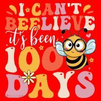 I CanT Believe Its Been 100 Days Funny 100 Days Smarter Bee Santa Hat thumb 1