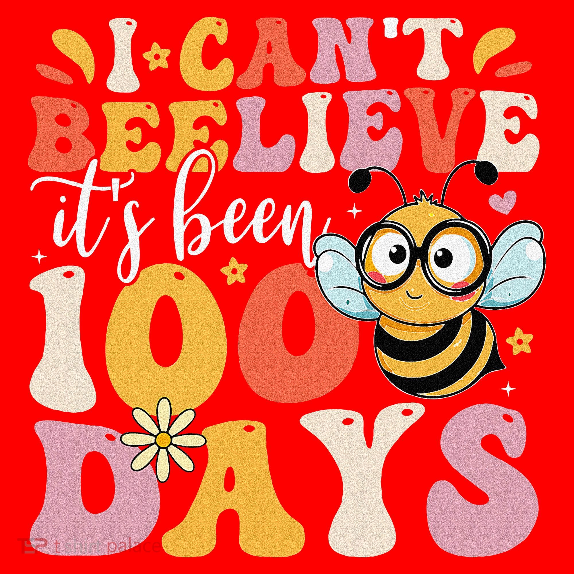 I CanT Believe Its Been 100 Days Funny 100 Days Smarter Bee Santa Hat