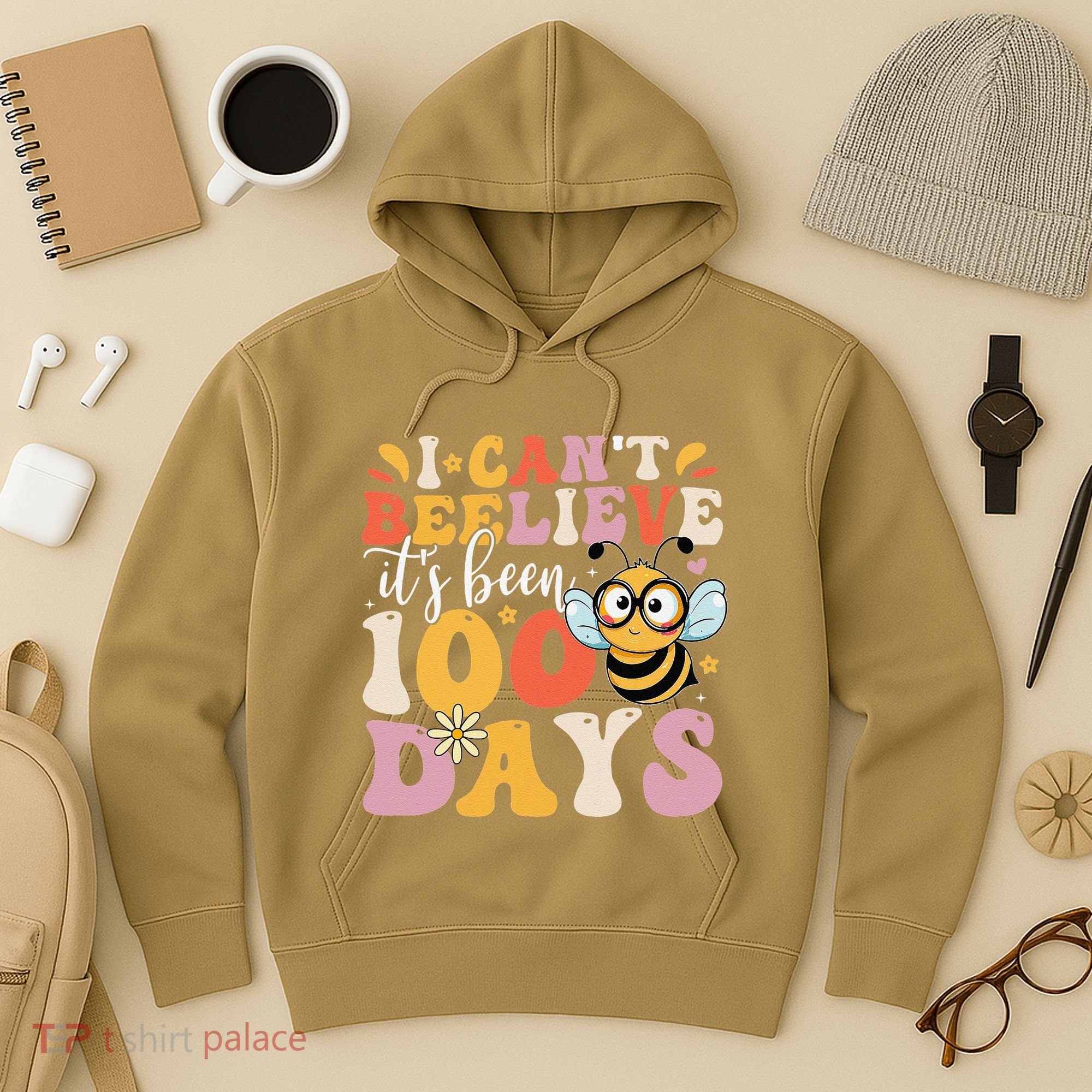 I CanT Believe Its Been 100 Days Funny 100 Days Smarter Bee Hoodie