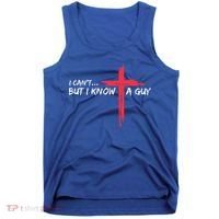 I Can't But I Know A Guy Jesus Cross Funny Christian  Tank Top thumb 0
