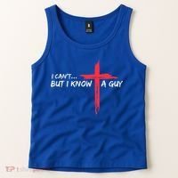 I Can't But I Know A Guy Jesus Cross Funny Christian  Tank Top thumb 2