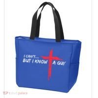 I Can't But I Know A Guy Jesus Cross Funny Christian  Tote Bag thumb 3