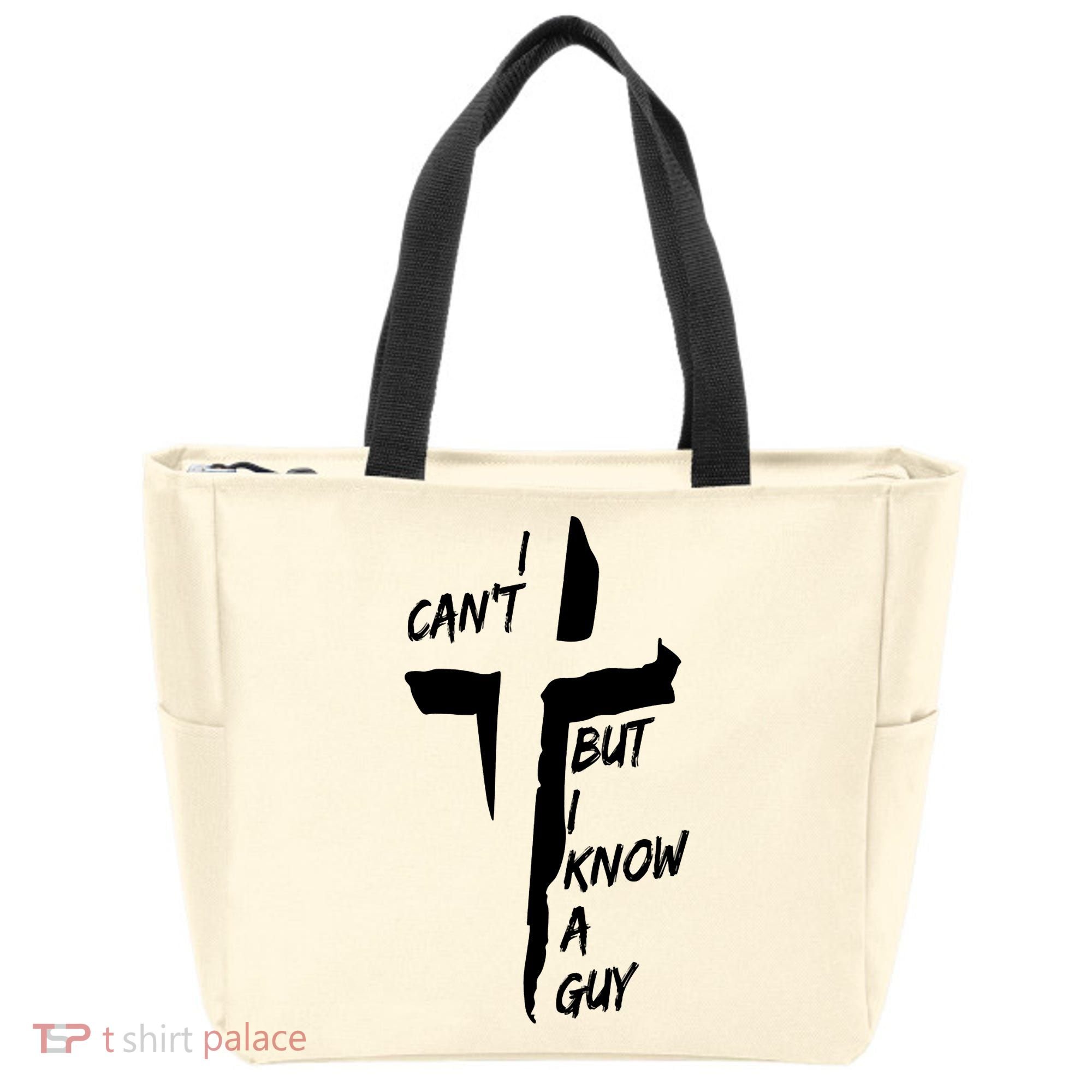 I CanT But I Know A Guy Jesus Cross Christian Christmas Tote Bag