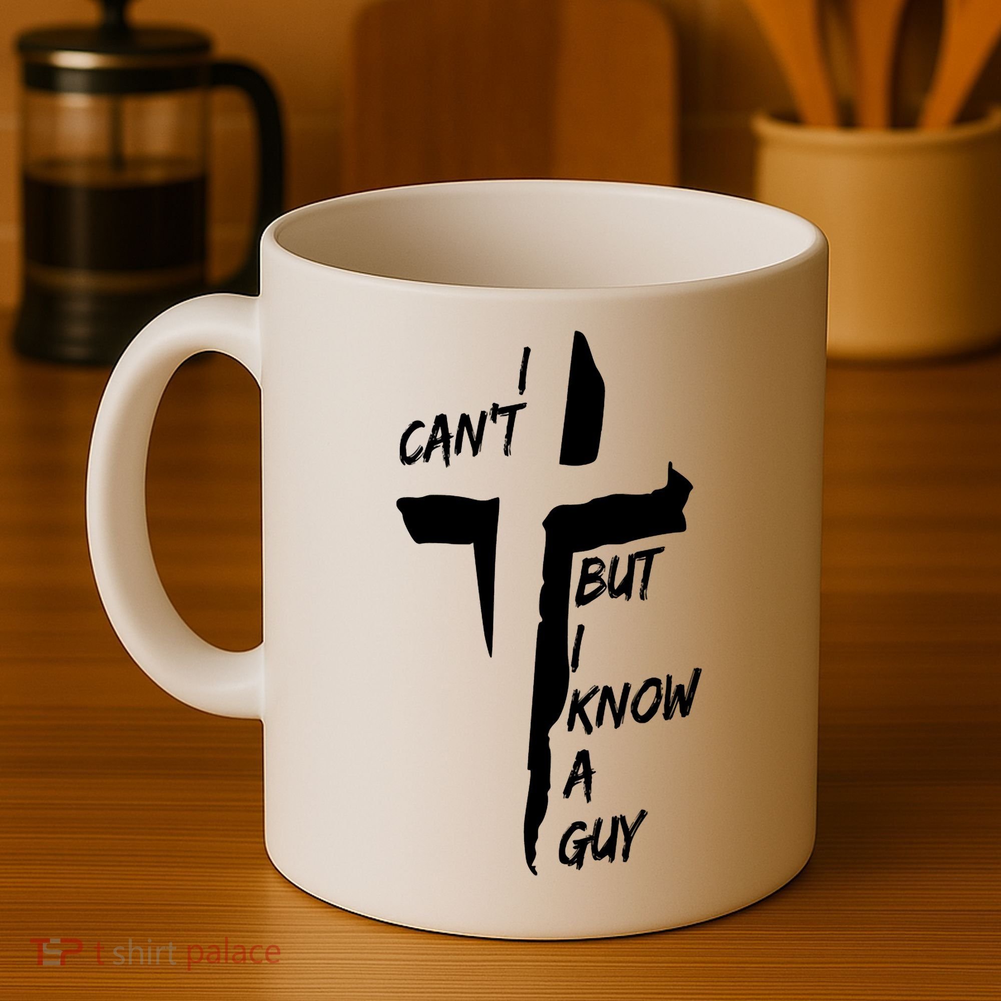 I CanT But I Know A Guy Jesus Cross Christian Christmas Coffee Mug