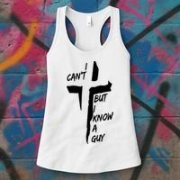I CanT But I Know A Guy Jesus Cross Christian Christmas Women's Tank Top thumb 3