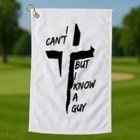 I CanT But I Know A Guy Jesus Cross Christian Christmas Golf Towel thumb 1