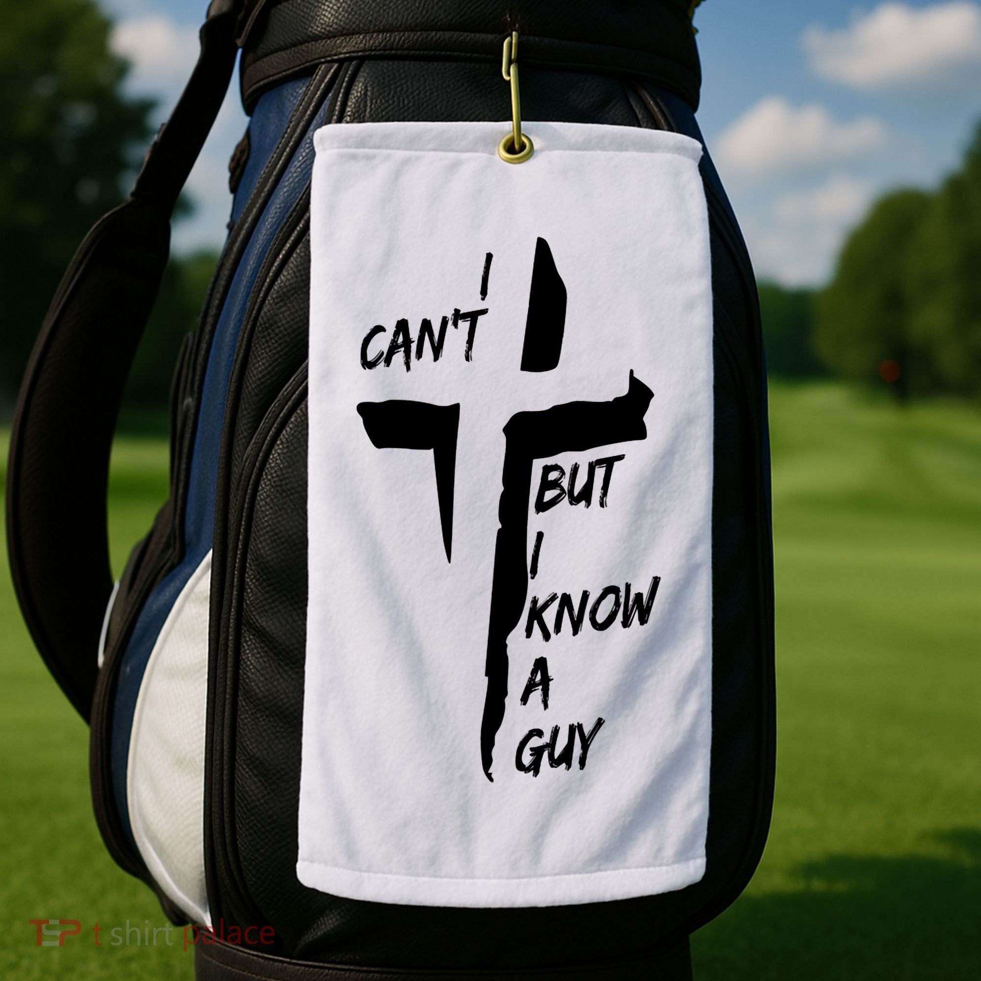 I CanT But I Know A Guy Jesus Cross Christian Christmas Golf Towel