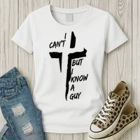 I CanT But I Know A Guy Jesus Cross Christian Christmas Women's T-Shirt thumb 3