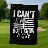 I Cant But I Know A Guy Jesus Cross Funny Christian Golf Towel thumb 1