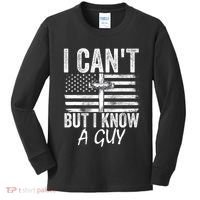 I Cant But I Know A Guy Jesus Cross Funny Christian Kids Long Sleeve Shirt thumb 0