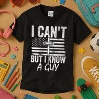 I Cant But I Know A Guy Jesus Cross Funny Christian Kids T-Shirt thumb 3