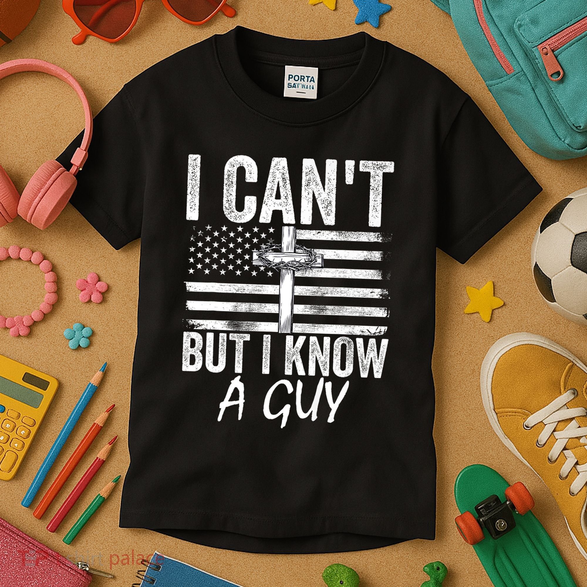 I Cant But I Know A Guy Jesus Cross Funny Christian Kids T-Shirt