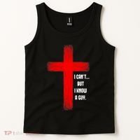 I Cant But I Know A Guy Jesus Cross Tank Top thumb 2