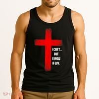 I Cant But I Know A Guy Jesus Cross Tank Top thumb 3
