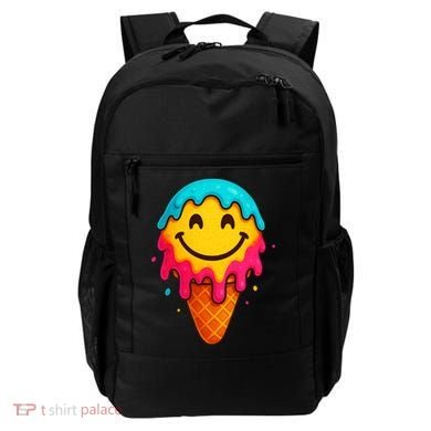 Ice Cream Cone Drip Smile Face  Backpack