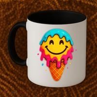 Ice Cream Cone Drip Smile Face  Coffee Mug thumb 2